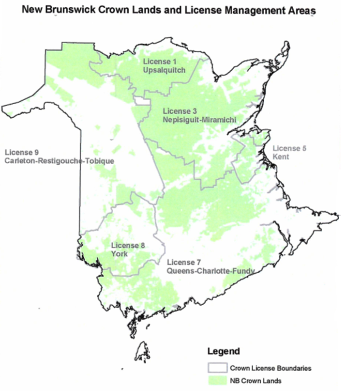 Nb Crown Land Map Forestry & The Economy